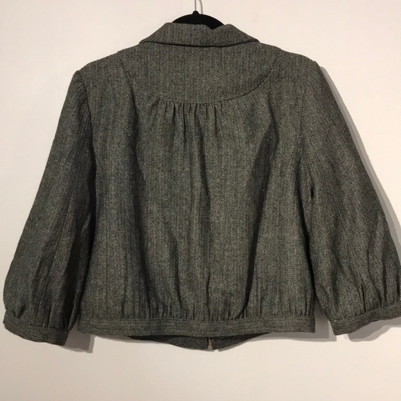 Herringbone Print Bomber Jacket - Picture 8 of 9